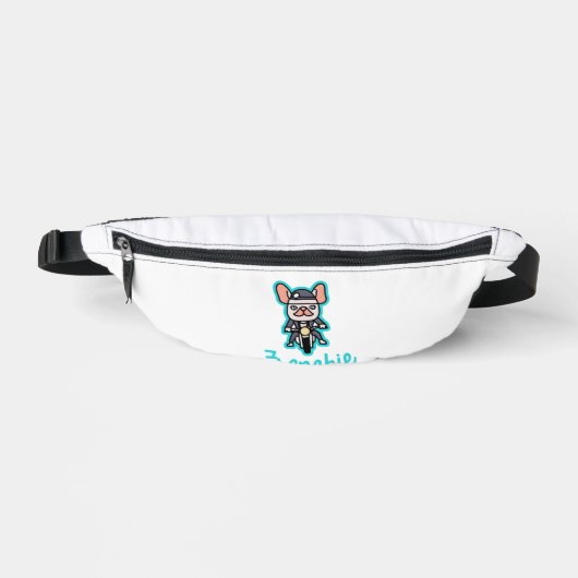 Frenchie Biker Motorcycle Dog Eigenaar Frenchie Fu Heuptasje (Voorkant)