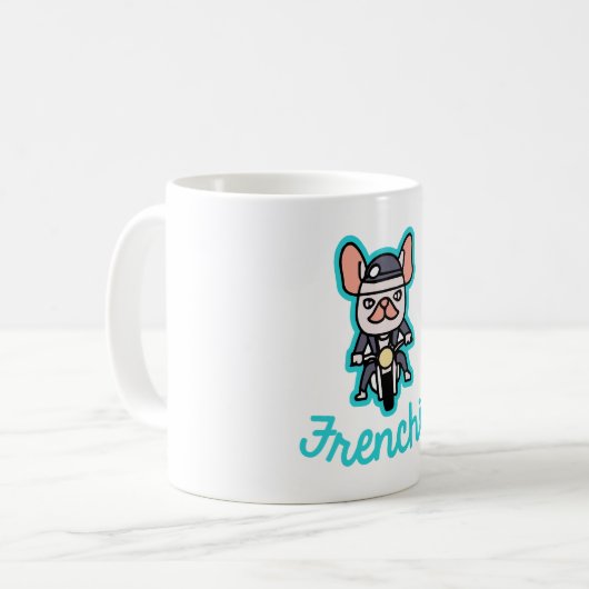 Frenchie Biker Motorcycle Dog Eigenaar Frenchie Fu Koffiemok (Voorkant links)