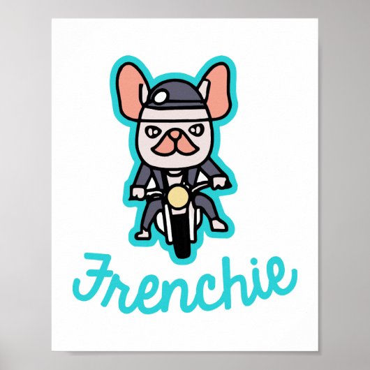 Frenchie Biker Motorcycle Dog Eigenaar Frenchie Fu Poster (Voorkant)