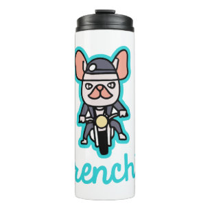 Frenchie Biker Motorcycle Dog Eigenaar Frenchie Fu Thermosbeker