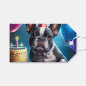 Frenchie Birthday Bash: Een echte Franse bulledog Cadeaulabel (Voorkant (Horizontaal))