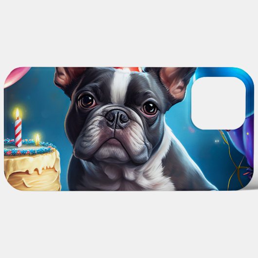 Frenchie Birthday Bash: Een echte Franse bulledog Case-Mate iPhone Case (Achterkant (horizontaal))