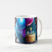 Frenchie Birthday Bash: Een echte Franse bulledog Koffiemok (Voorkant rechts)