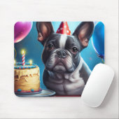 Frenchie Birthday Bash: Een echte Franse bulledog Muismat (Met muis)
