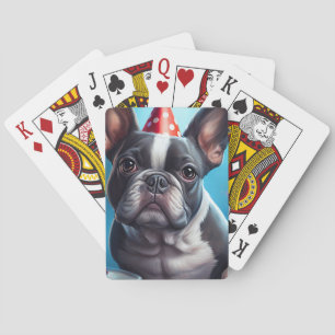 Frenchie Birthday Bash: Een echte Franse bulledog Pokerkaarten