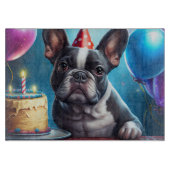 Frenchie Birthday Bash: Een echte Franse bulledog Snijplank (Voorkant)