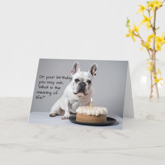 Frenchie Birthday Kaart (Gele Bloem)