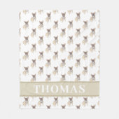 Frenchie (blauwe reebruine driekleurige) babydeken fleece deken (Voorkant)