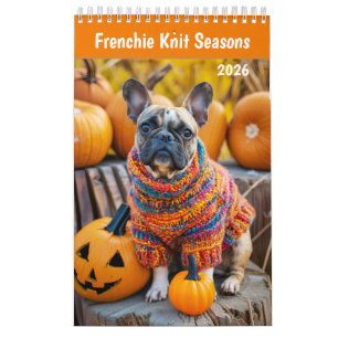 Frenchie Brei Seizoenen - 2026 Gezellige Hondenkal Kalender
