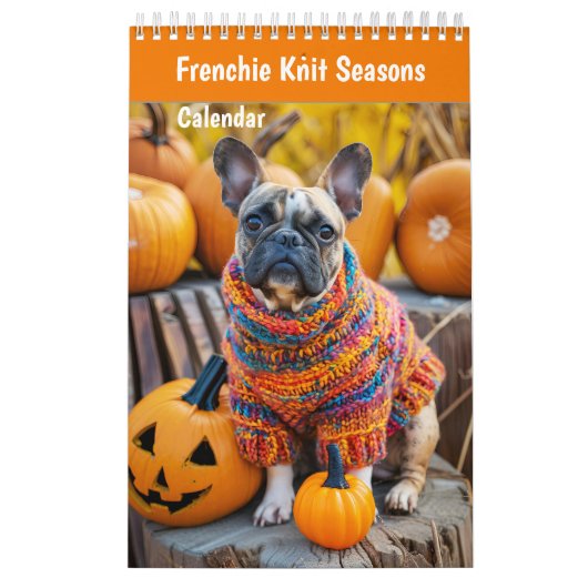 Frenchie Brei Seizoenen - Knus Hond Kalender (Hoes)