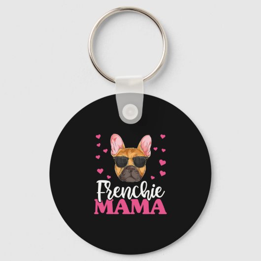 Frenchie Bulldog Mama Sleutelhanger (Voorkant)