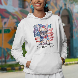 Frenchie Bulldog Moeder Patriottische Vlag van de Hoodie