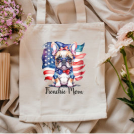 Frenchie Bulldog Mom Patriotic USA Flag  Tote Bag