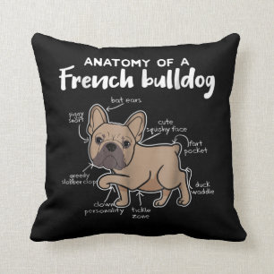Frenchie Cadeau Anatomie van een Franse Bulldog Kussen