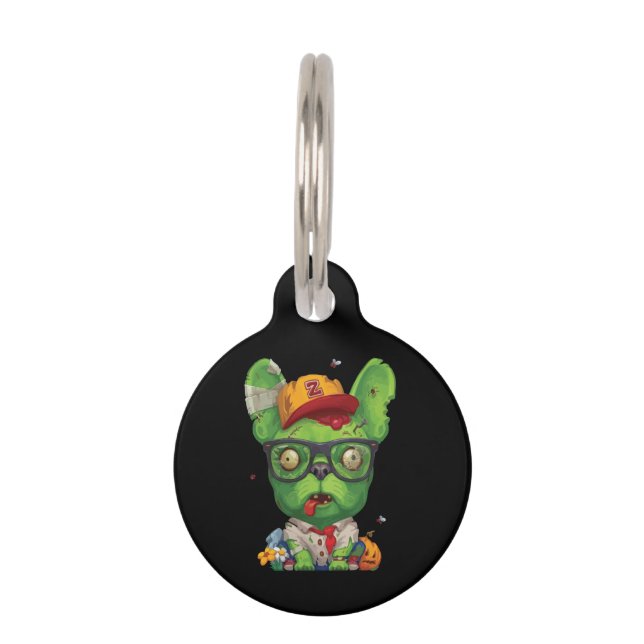Frenchie Cadeau | Zombie Franse Bulldog Huisdierpenning (Voorkant)