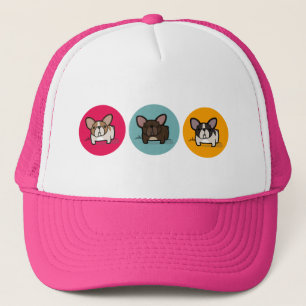 Frenchie-cirkels - Blauw, goud en roze Trucker Pet