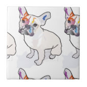 frenchie clown tegeltje (Voorkant)