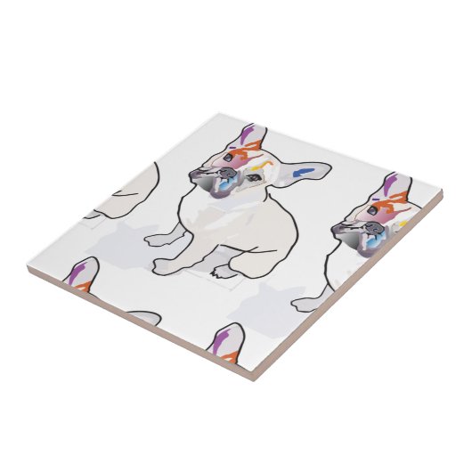 frenchie clown tegeltje (Zijkant)