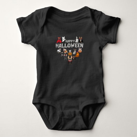 Frenchie Costume Happy Halloween French Bulldog Romper (Voorkant)