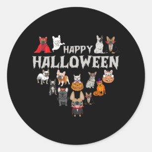 Frenchie Costume Happy Halloween French Bulldog Ronde Sticker