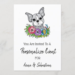 *~* Frenchie Cute French Bulldog Event Invitation Kaart