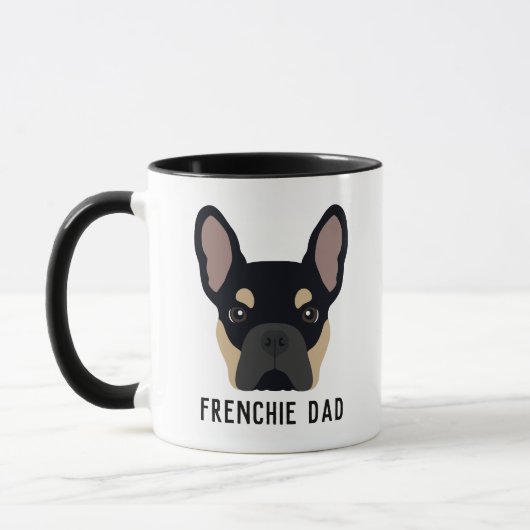 Frenchie Dad Black en Tan French Bulldog Mok (Links)
