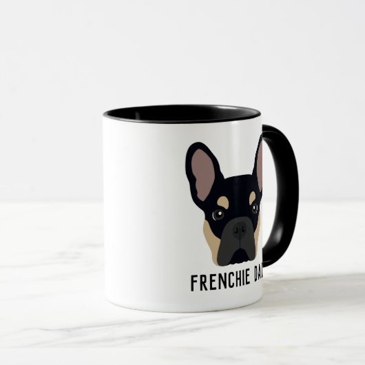 Frenchie Dad Black en Tan French Bulldog Mok (Voorkant rechts)