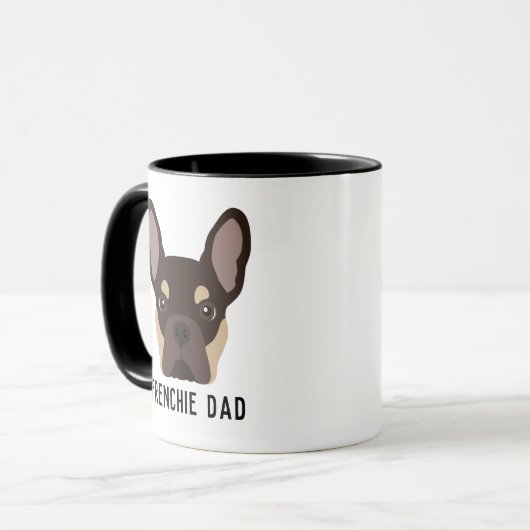 Frenchie Dad Brown en Tan French Bulldog Mok (Voorkant links)