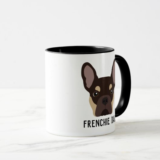 Frenchie Dad Brown en Tan French Bulldog Mok (Voorkant rechts)