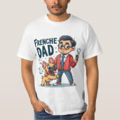 Frenchie Dad Cartoon Design T-shirt (Voorkant)