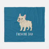 Frenchie Dad Fleece Deken (Voorkant (Horizontaal))