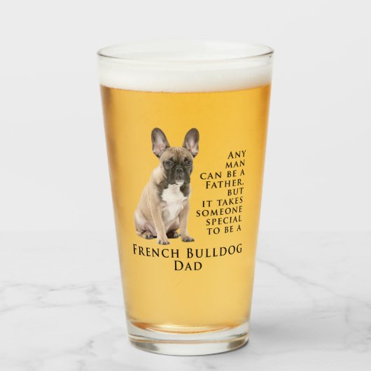 Frenchie Dad Glass Tumbler (Voorkant gevuld)