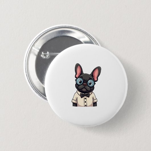 Frenchie De Heren Kopie (3) Ronde Button 5,7 Cm (Voorkant /achterkant)