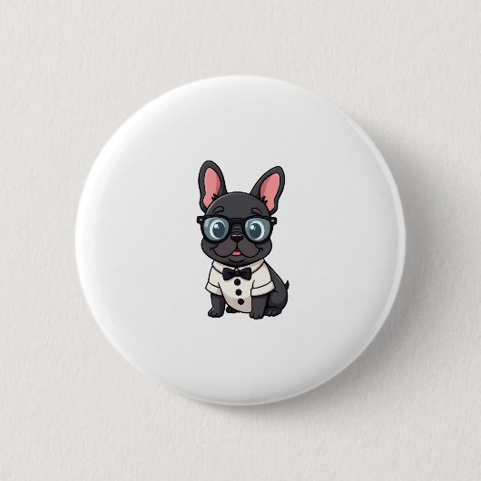 Frenchie De Heren Kopie (4) Ronde Button 5,7 Cm (Voorkant)