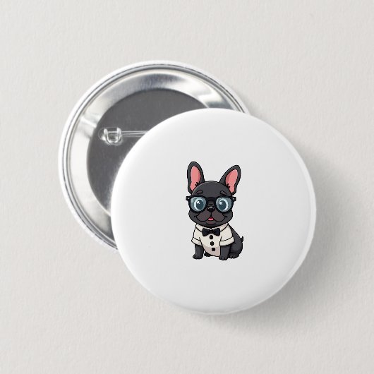 Frenchie De Heren Kopie (4) Ronde Button 5,7 Cm (Voorkant /achterkant)