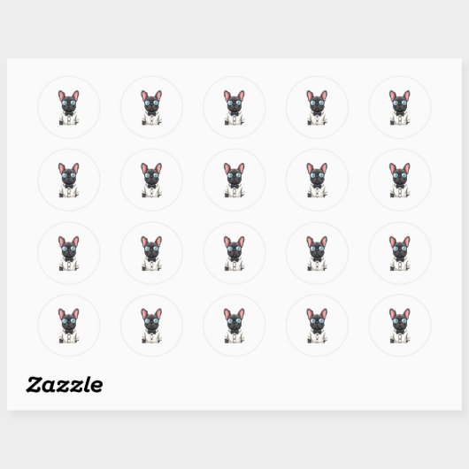 Frenchie De Heren Kopie (6) Ronde Sticker (Vel)