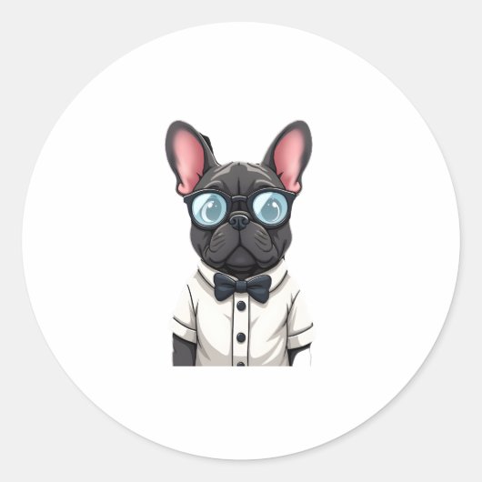 Frenchie De Heren Kopie (6) Ronde Sticker (Voorkant)