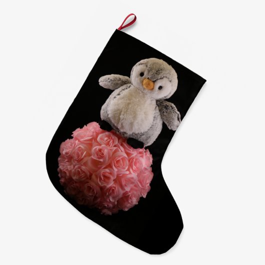 Frenchie de Penguin Stocking Grote Kerstsok (Voorkant (Hangend))
