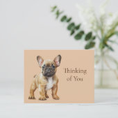 Frenchie denkt aan je briefkaart (Staand voorkant)