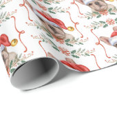 Frenchie Dog Christmas Wrapping Paper Cadeaupapier (Rol Hoek)