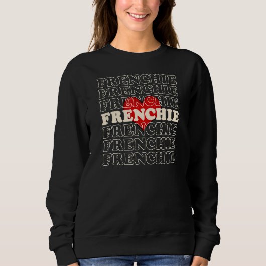 Frenchie Dog Cute Heart Retro  Trui (Voorkant)