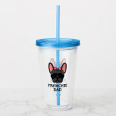 Frenchie Dog Dad Black Bulldog Acryl Drinkbeker (Voorkant)