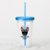 Frenchie Dog Dad Blue en Tan French Bulldog Acryl Drinkbeker (Voorkant)