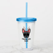 Frenchie Dog Dad Blue French Bulldog Acryl Drinkbeker (Voorkant)