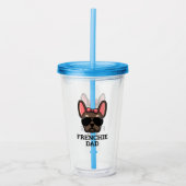Frenchie Dog Dad Brown en Tan French Bulldog Acryl Drinkbeker (Voorkant)