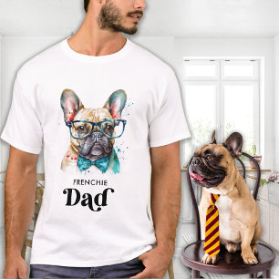 Frenchie Dog DAD Personalized Retro French Bulldog T-shirt