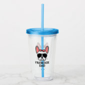Frenchie Dog Dad White Bulldog Acryl Drinkbeker (Voorkant)