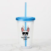 Frenchie Dog Dad White Bulldog Acryl Drinkbeker (Voorkant)