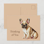 Frenchie Dog denkt aan je Briefkaart (Voorkant / Achterkant)