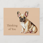 Frenchie Dog denkt aan je Briefkaart (Voorkant)